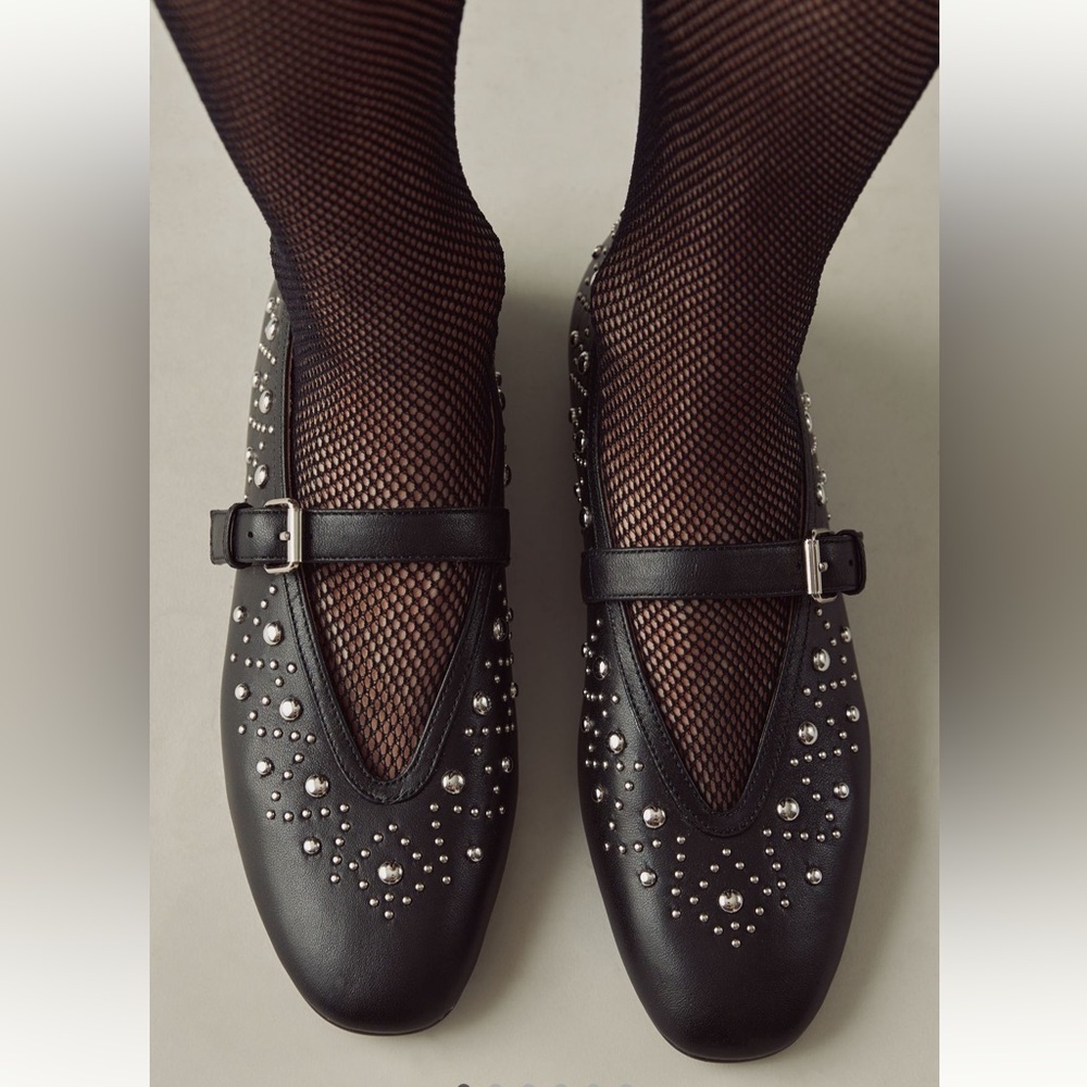NWT Bibi Lou Studded Mary Jane Flats